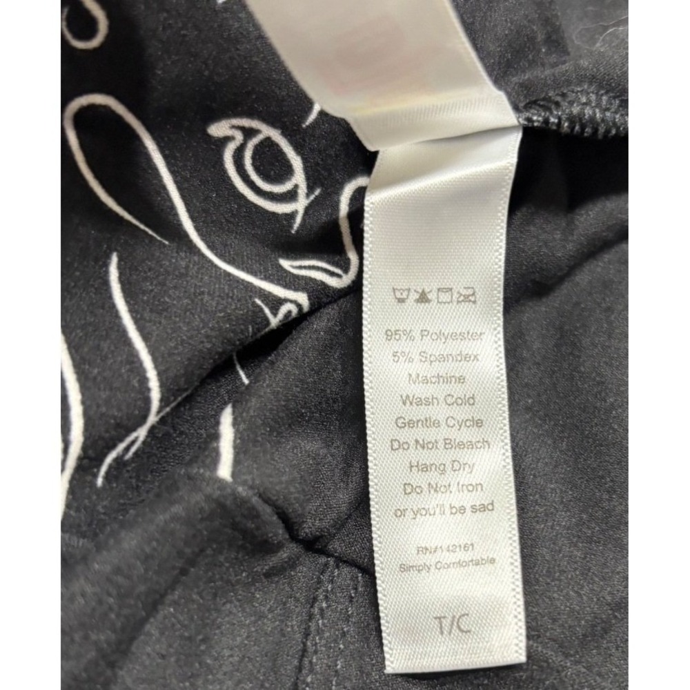 LuLaRoe Womens Leggings Size TC Black White Cats Stencil Kitten Tall Curvy NWT - Picture 4 of 4